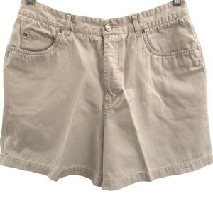 Talbots High Waist Khaki Shorts Size 14